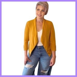 C’Est Toi Mustard Yellow Open Blazer (Size Small)
